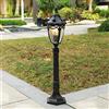 Mengjay classico lampione stradale, lampada da terra nera, stile rurale residenziale 1 x E27, scelta ideale per giardini e terrazze, illuminazione esterna (F)