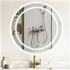 Dibaful Specchio da Bagno 600 X 600 con Illuminazione Dimmerabile 3000K 4000K 6500K | Interruttore Touch Funzione Timer IP44 Impermeabile con Luce per Bagno Hotel