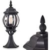 hofstein Lampada da esterno Lentua, lampada con base in stile antico, alluminio fuso in nero con dischi in plastica, luce di percorso 50cm, lampada da giardino retrò/vintage, attacco E27, IP44, senza lampadina