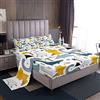 Loussiesd, Set di lenzuola per letto king size, per bambini, con animali, carino, stile cartone animato, 3 pezzi, include 1 lenzuolo e 1 lenzuolo con 2 federe, morbido, motivo: dinosauri