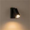 maolo Applique da Parete Spot Orientabile GU10 con Interruttore | Lampada da Lettura Moderna in Alluminio | Luce da Comodino Camera da Letto Hotel Ufficio | Bianco/Nero (Nero)