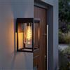 hofstein Lampada da parete per esterni Palanga, lampada da esterno in metallo/vetro in nero/chiaro, lampada verso il basso per terrazza/giardino/ingresso, 1x E27, con grande effetto luminoso, senza lampadina/e