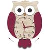 DEKORI Orologio gufo con pendolo. Meccanismo ultra silenzioso. Arreda e rallegra ogni ambiente della casa, cucina salotto cameretta. Prodotto in Italia.