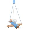 IPP Lampadario AEREO CLIPPER celeste/legno per cameretta.