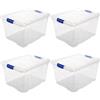 Acan Tradineur - Confezione da 4 scatole portaoggetti - Realizzate in plastica - Contenitore per giocattoli, libri, vestiti, coperte - n. 2 - 25,5 x 41,5 x 35 cm - 25 litri