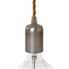 AMARCORDS - Portalampada E27 vintage in metallo edison retro per lampada a sospensione. Stile industrial finitura TITANIO