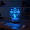 Generico Lampada in Plexiglass Disegno Stemma del Como Calcio e Nome Personalizzato Decor Night Light LED Luce Camera 7 Colori