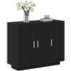 vidaXL Credenza Rovere Nero 92 x 35 x 75 cm Legno Multistrato, Mobile Bar Stile, armadietto Rettangolare Moderno, Contenitore Funzionale per Soggiorno, Legno Resistente