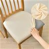 FANSU Coprisedili per Sedie da Pranzo 1 2 4 6 Pezzi, Coprisedia Senza Schienale Velluto Elasticizzato Antiscivolo Coprisedie per Sedia Lavabile per Sala da Pranzo Cucina (Beige,4 Pezzi)