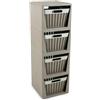 Ecoplast | Mobiletto Componibile in Plastica Doga, Organizer con Vaschette Estraibili, Colore Cappuccino, 2,6x27,5x80, Made in Italy