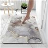 Hixingo Tappeto da Bagno in Diatomite, Tappeto Bagno Cucina Antiscivolo, Moderno Stampa Marmo Tappetino Assorbente e Asciugatura Rapida, Tappetino per Doccia e Ingresso (50x80cm,Grigio Dorato)