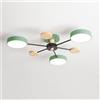 SIYANE Lampadario Sputnik Mid Century Moderno Soffitto 3 Lampade Bianco Verde Grigio Legno Fattoria Vicino alla Plafoniera Molecola Nordica Illuminazione Rotonda per Camera da Letto Sala da Pranzo Sog