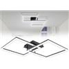 Froadp Moderna lampada da soffitto a LED, 72 W, colore nero, 50 cm, lampada da soffitto quadrata, 6000-6500 K, IP44, a risparmio energetico, per camera da letto, cucina, ufficio, bianco freddo