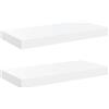 vidaXL Scaffali a Parete 2 pz Bianco Lucido 50x23x3,8 cm in MDF
