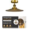 LEDSone Industriale Vintage Semi Montaggio A Filo Illuminazione A Soffitto, Lampada Da Soffitto Metallo Forma Piatto Downlight Giallo Ottone Lampada Ombra Soggiorno Decorazione Interna E27 Base