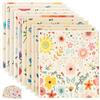 KEGAJEGA 10 panni svedesi biodegradabili, 19,5 x 17 cm, in spugna, lavabili, super assorbenti, riutilizzabili, per cucina, bagno, elettrodomestici, vetro (fiori)