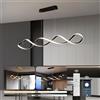 LIYYANG Lampada sospensione LED Creative Spiral soffitto tavolo pranzo Isola cucina Lampade sospensione Lampada sala pranzo Dimmerabile telecomando Lampadario moderno per ufficio cucina Studio (Nero, L120cm)