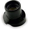 AMARCORDS - Plafoniera in porcellana inclinata attacco e27 base applique portalampade vintage colore NERO