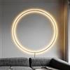 AstrizLamp Applique da Parete Interno LED, 100cm Oro Minimalista Cerchio Lampada da Muro per Soggiorno Dimmerabile USB Plug In Anello Luce Parete Illuminazione Indiretta, per Ufficio, Camera da Letto