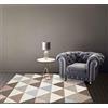 IlGruppone Tappeto Arredo Moderno Sala Cucina Camera Passatoia Antiscivolo in Ciniglia Made in Italy Disegni Piazzati Cotone Misure Grande - Triangoli Grigio - 80x150Cm