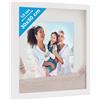 PHOTOLINI 3D cornice 30x30 cm bianco, profonda con vetro e passe-partout, cornice per oggetti fino a 1,5 cm di profondità, legno MDF - perfetta per il fai da te e come regalo