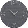 CalleaDesign - Orologio da parete moderno da cucina Smile - Rotondo, 30 cm di diametro, silenzioso, versione in radica grigia ed alluminio