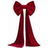Generic Fiocco Per Puntale Per Albero Di Natale, 50,8 X 38,1 Cm, Extra Large, In Velluto Rosso, Con Sentiero Lungo 3 M, Per Decorare La Casa, Decorazione Per Albero Di Natale