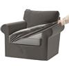 KYJSW Copridivano in Velluto 1/2/3/4 Posti, Copridivani Ektorp Elasticizzato Antiscivolo con Fodera Separata per Schienale E Federa per Cuscino (Grigio,1 Posto 3 PCS)