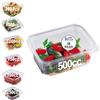 Generic 50 Vaschette per Alimenti Usa e Getta con Coperchio Rettangolari Trasparenti Pet Misura 500 cc Contenitori Plastica con Coperchio Trasparente Vaschette per Alimenti con Chiusura ermetica