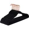 Baroni Home Grucce Velluto 20 pezzi, Grucce Appendiabiti 44,5 cm, Salvaspazio con Superfice Antiscivolo Design, Capacità di Carico Elevata, per Cappotti Camicie Vestiti, Nero