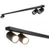 EDO Lampada Faretti da Soffitto Orientabili MALGA LINE 4 GU10 Nero, Faretti 4 Luce, Faretto da Parete Interno per Barra, Plafoniera Moderna per Camera da Letto Cucina Soggiorno, Senza Lampadina
