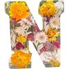 Generic Luce notturna a forma di lettera floreale, luce notturna fai da te, fiori pressati in resina, luce notturna a LED, lampada decorativa per la casa, regalo per la festa della mamma e compleanno