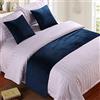 BAMCQ Bed Runner Letto Runner Runner da letto Biancheria da letto per hotel di alta qualità velluto letto asciugamano coda letto bandiera pad letto copriletto copriletto striscia decorativa blu scuro _50cm