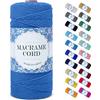 Uiopa Corda Macrame 2mm x 200m, Filo Macrame Corda Cotone Macramè Filo, 3 Fili Cordoncino Cotone Spago Colorata, Cordino per Borse Uncinetto Arazzo da Parete Artigianato Fai Da Te Appendini per Piante