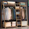 angrounps Stand Appendiabiti in Legno, Multifunzionale Appendiabiti Portatile, Armadio Aperto Appendiabiti, Appendiabiti da Terra in Bamboo per Vestiti Cappelli Scatola per Scarpe,L130CM