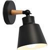 Chao Zan Moderno Stile nordico Vintage Industrial LED Applique,E27 Creativa Legno+Metallo Lampada da Parete in,Faretti,Lampada da parete regolabile a 90 gradi, Ristorante/bar/camera da letto/loft/bar