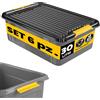 Monzana® 6x Contenitore con Coperchio 30L BPA Free Chiusura a Scatto Scatole Impilabili Scatola Organizer Cantina Garage Contenitori Plastica Box