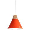 Hongho Lampadario a sospensione industriale, stile retrò, E27, in metallo, stile moderno, luce in metallo e legno, illuminazione vintage, colore: Arancio