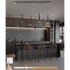 JINGKER Moderna lampada a sospensione LED per ristorante,8 teste regolabili in altezza lampada a sospensione barra a tre temperature di colore,lampade nere da tavolo da pranzo per interni (Nero, Φ85cm)