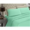 BANZAII TEXTILE INNOVATOR ONLINE Banzaii Completo Lenzuolo Matrimoniale, Verdino 100% Microfibra Made in Italy, Lenzuolo Sopra 240 x 290 cm, Lenzuolo Sotto 160/170 x 190/200 x 25 cm, 2 Federe 52 x 82 cm