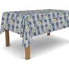 BANZAII TEXTILE INNOVATOR ONLINE Banzaii Tovaglia Plastificata 140x100 cm, Copritavolo Antimacchia in PVC da Esterno e Interno Facile Da Pulire Nella Misura Che Vuoi - Margherite Azzurro