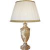Generico LUCECLASS - C566G-CH lampada da tavolo classica in cristallo ambra con paralume in seta plissé lume da salotto elegante, per camera letto, hotel