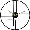 Rebecca Mobili Orologio Da Parete Moderno, Orologio A Muro Grande, Metallo, Nero Giallo, Arredo Ufficio Soggiorno - Diametro 50 cm x P 4,5 cm - Art. RE6783