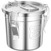 Xigner secchio ermetico in acciaio inox, 6/12/21/33 l, contenitore per conservazione alimenti, riso, farina e cereali (22 x 22 x 20 cm, 6 L)