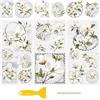 WANDIC 3 Fogli di trasferimento per mobili, Adesivi 3D UV DTF Impermeabili con Motivo Magnolia per Bottiglie Fai da Te, 15 x 30 cm