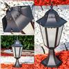 hofstein Lampada da esterno Hongkong Frost, lampada di base in stile antico, in fusione di alluminio in nero opaco con vetro, luce di percorso 49 cm, lampada da giardino retrò, E27, IP44, senza lampadina/e