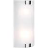 meineWunschleuchte Grande lampada da parete con paralume in vetro bianco, supporti argento opaco, altezza 40 cm