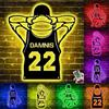 ALICESER Pannello luminoso LED personalizzato in metallo per giocatore di basket, decorazione per la casa, sfondo della parete per gli appassionati di sport