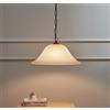 Generico Lampadario a Sospensione Classico in Vetro, 1 Luce, per Cucina, Bagno, Camera, Soggiorno, Scala, Corridoio art. 608 (AMBRA)