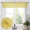 Chyhomenyc Tende leggere a balze color senape per finestre - Tende leggere per cucina, tende corte per finestre, decorazione per soggiorno, bagno, seminterrato, 106 x 35 cm, 2 pezzi